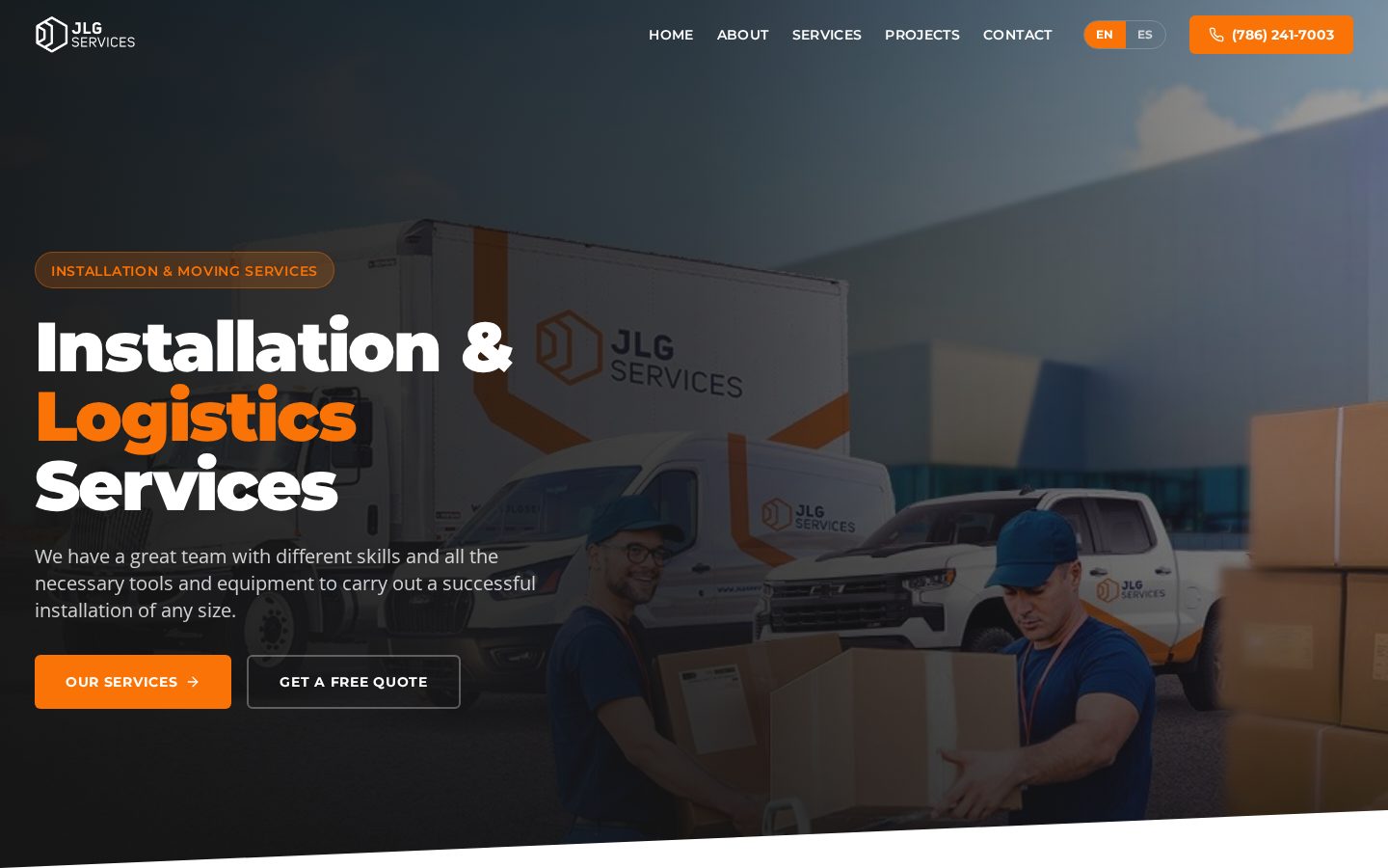 JLG Services website homepage