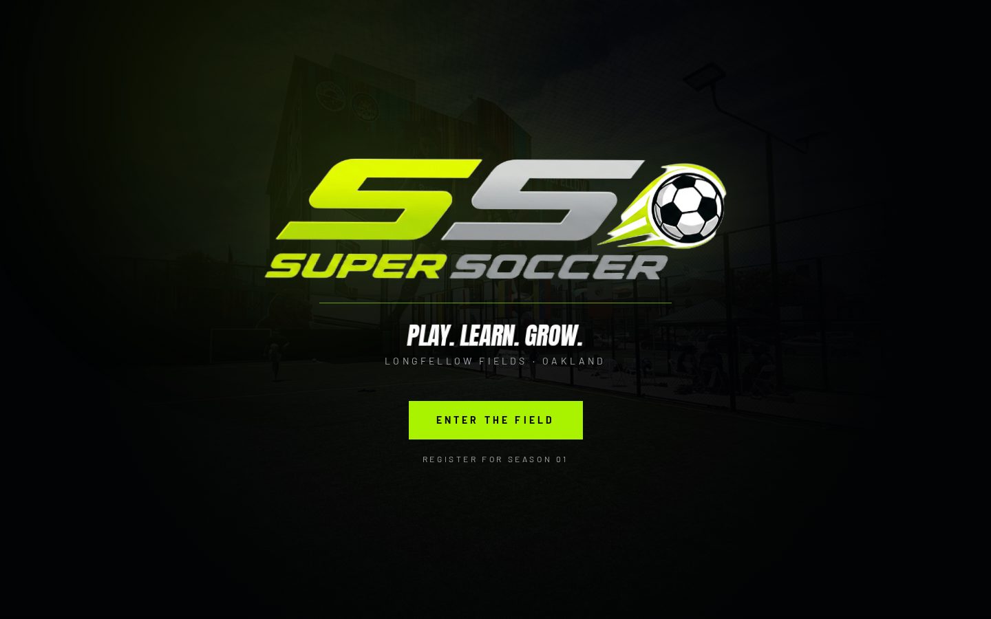 Super Soccer website homepage