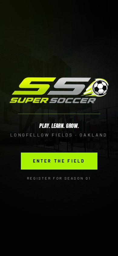 Super Soccer website on mobile